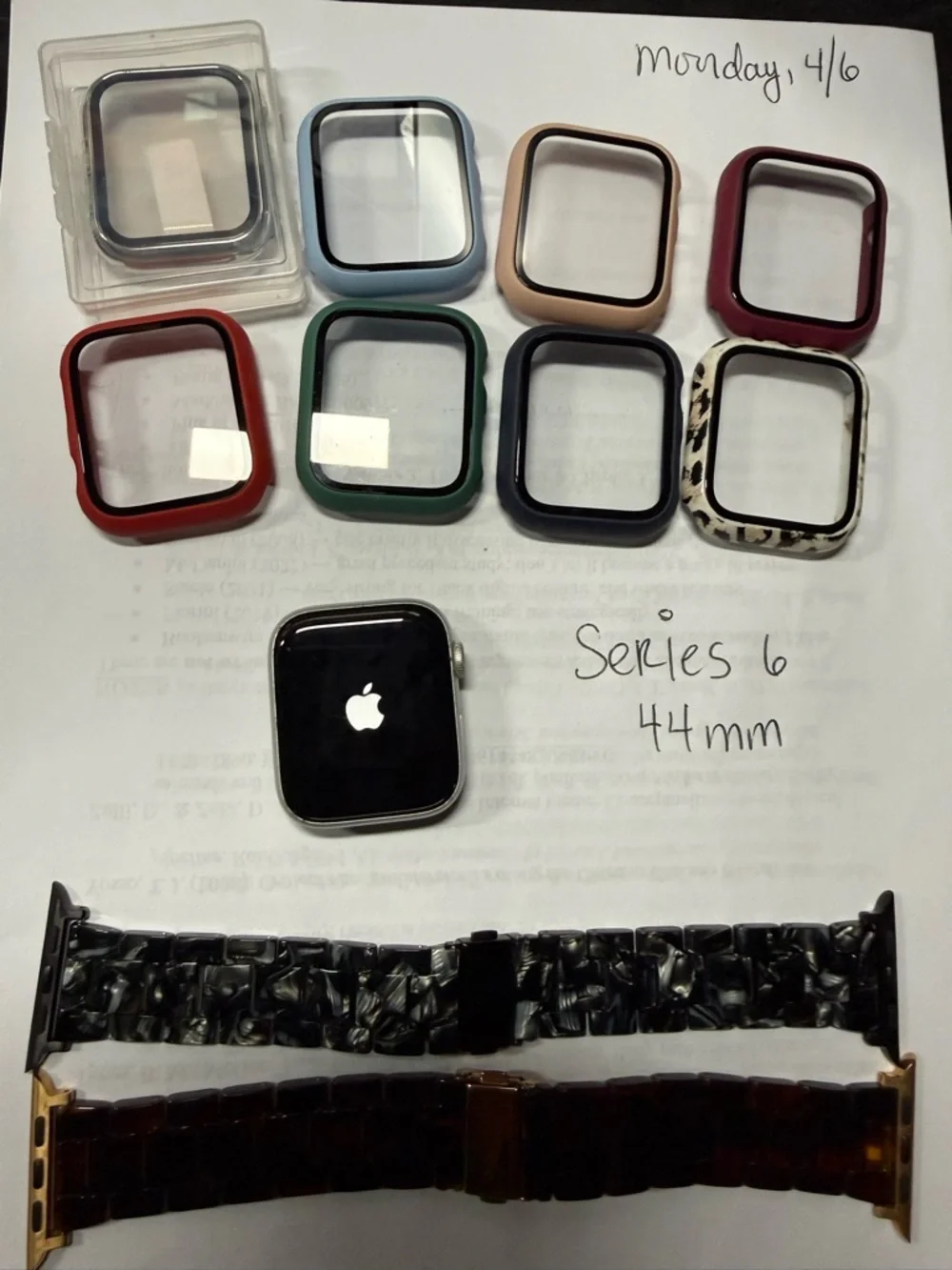 Apple Watch Series 6 44mm with Assorted Protective Bumpers - Black